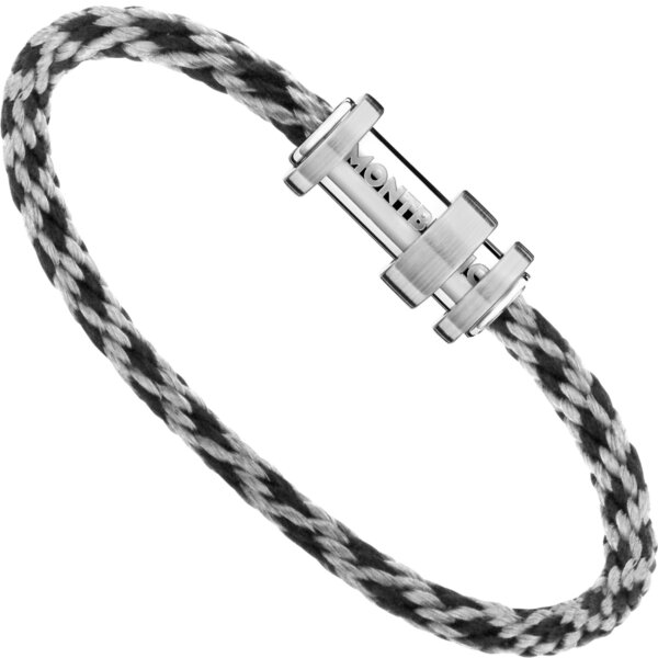 Montblanc Meisterstück vævet armbånd i sort/hvid nylon 68 mm